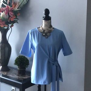 Ann Taylor mock tie wrap blouse